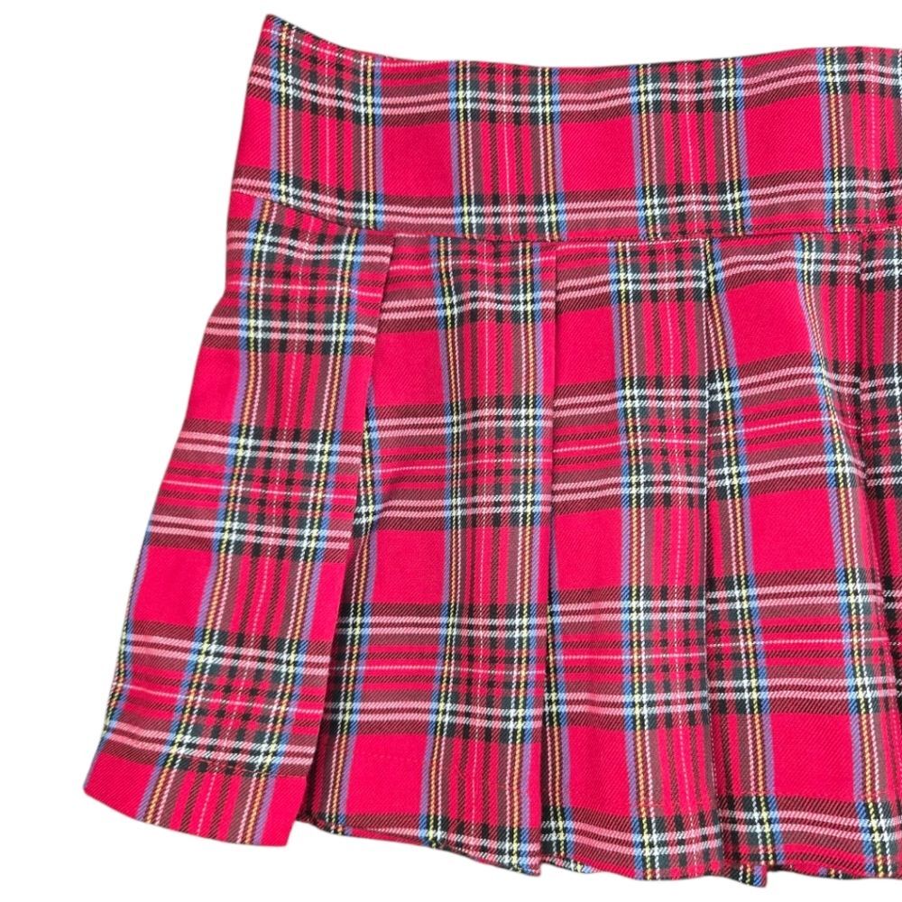 Hot Topic Red Plaid Mini Skater Skirt - L